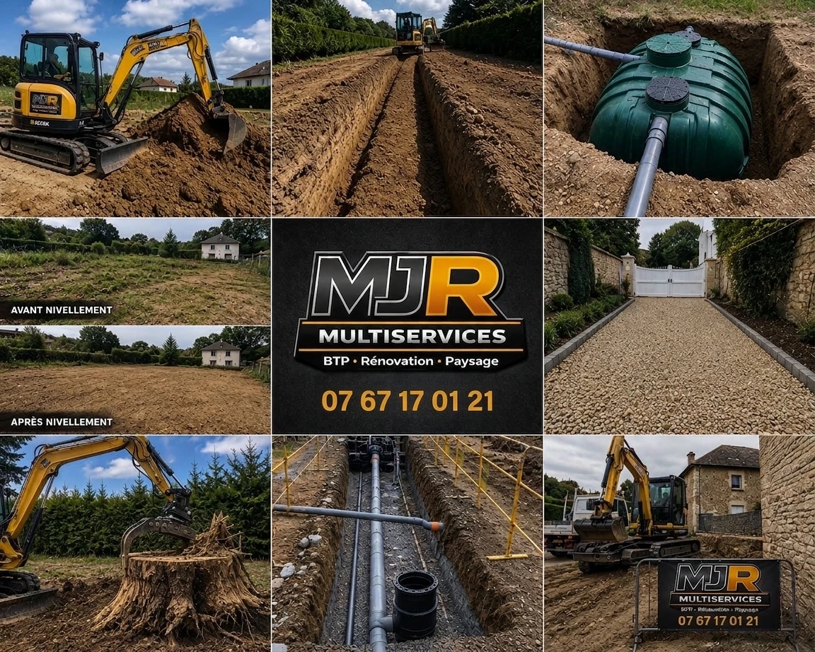 Chantiers de travaux publics réalisés par MJR Multiservices